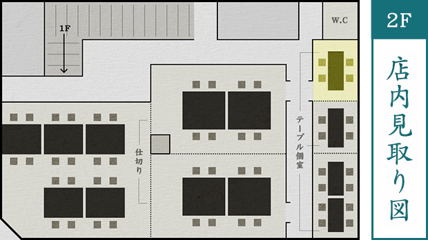 店内見取り図2F2名様～